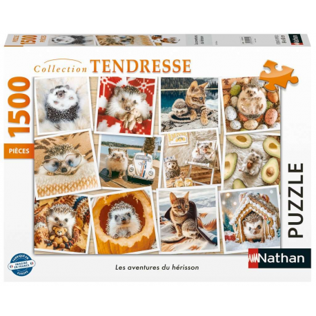 Puzzle Nathan 1500 pièces - Les aventures du hérisson