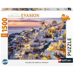 Puzzle Nathan 1500 pièces - Coucher de soleil sur Santorin