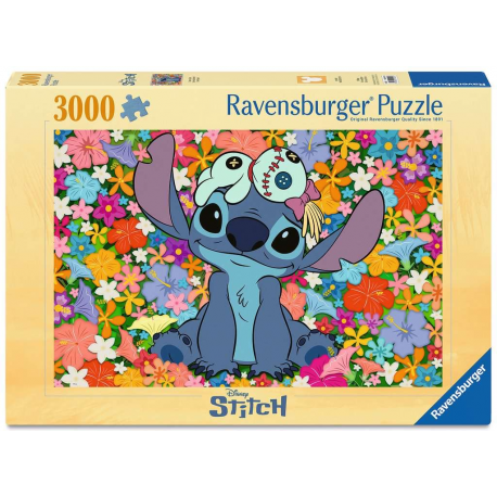 Puzzle 3000 pièces - Ravensburger - Stitch en fleurs