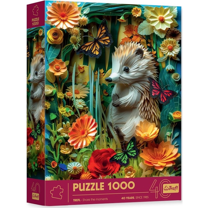 Puzzle Premium 1000 pièces Trefl - Collection Paper Art - Paper Hedgehog