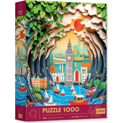Puzzle Premium 1000 pièces Trefl - Collection Paper Art - Paper London