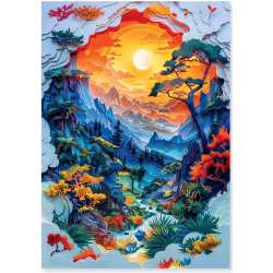 Puzzle Premium 1000 pièces Trefl - Collection Paper Art - Paper Valley