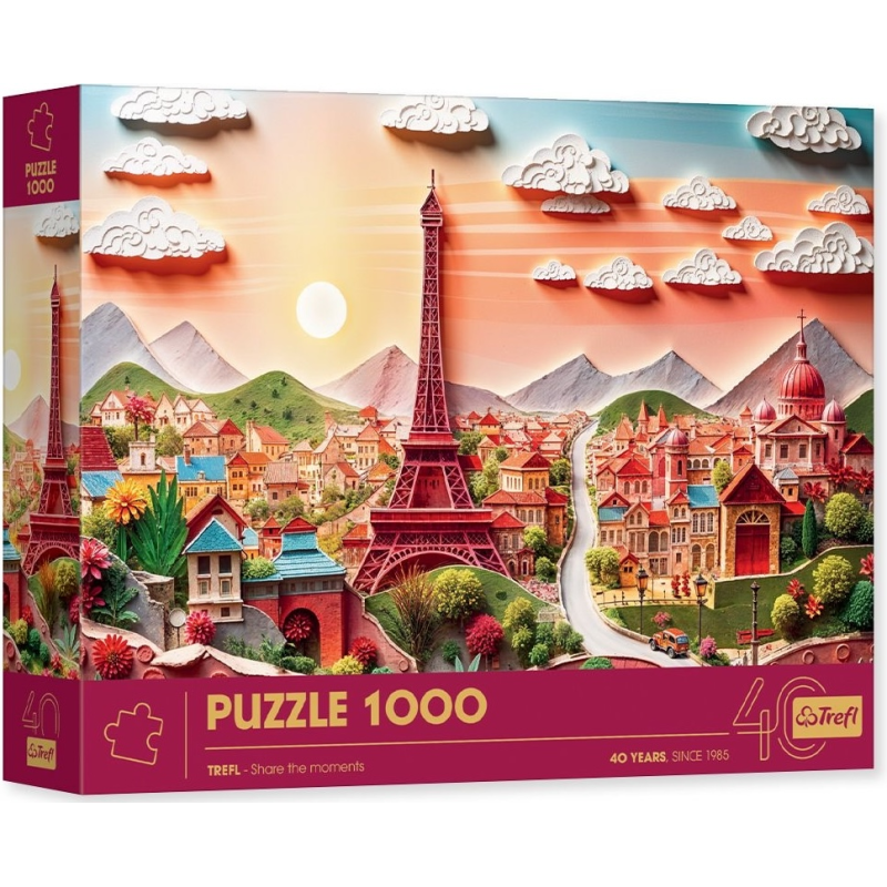 Puzzle Premium 1000 pièces Trefl - Collection Paper Art - Paper Paris