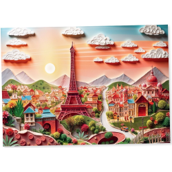 Puzzle Premium 1000 pièces Trefl - Collection Paper Art - Paper Paris