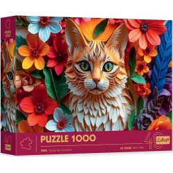 Puzzle Premium 1000 pièces Trefl - Collection Paper Art - Paper Cat