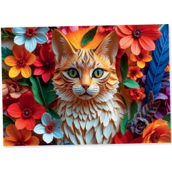 Puzzle Premium 1000 pièces Trefl - Collection Paper Art - Paper Cat