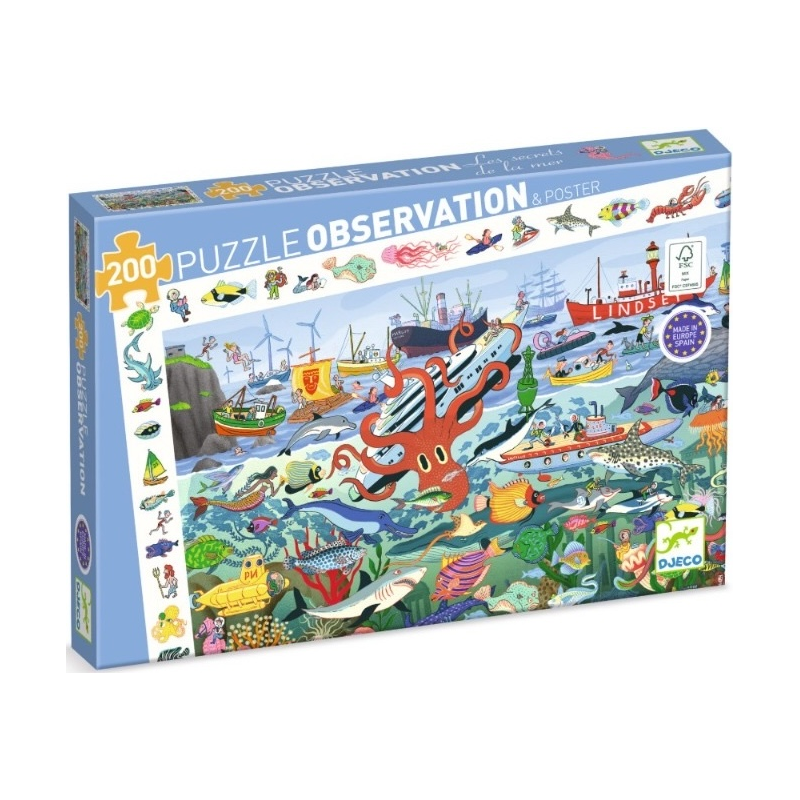 Puzzle Observation 200 pièces - Les secrets de la mer