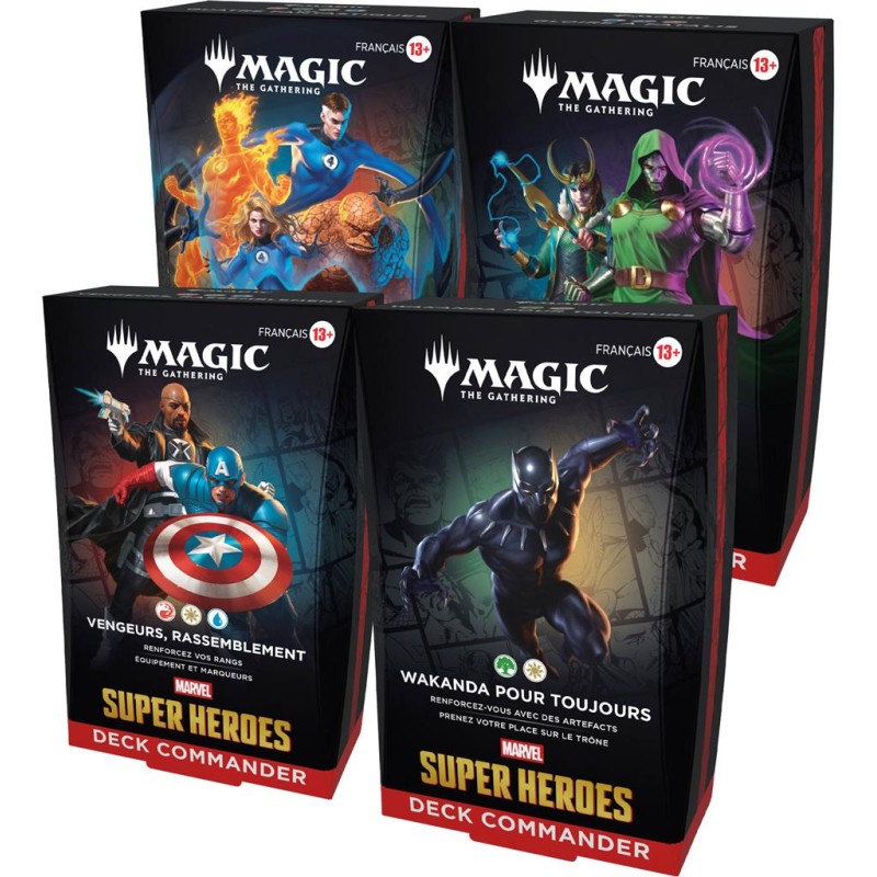 acheter Lot des 4 Decks Commander Magic MTG Marvel Super Heroes WotC
