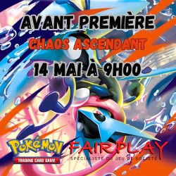 participer à un tournoi d'Avant-Première Pokémon TCG Chaos Ascendant