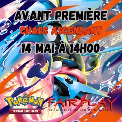 participer à un tournoi d'Avant-Première Pokémon TCG Chaos Ascendant