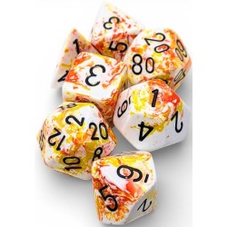 Set de 7 dés, idéal pour les jeux de rôle.