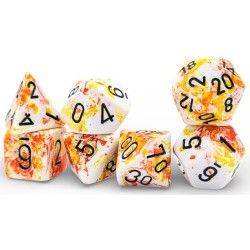 Set de 7 dés, idéal pour les jeux de rôle.