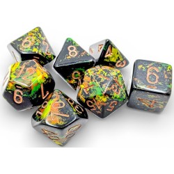 Set de 7 dés, idéal pour les jeux de rôle.