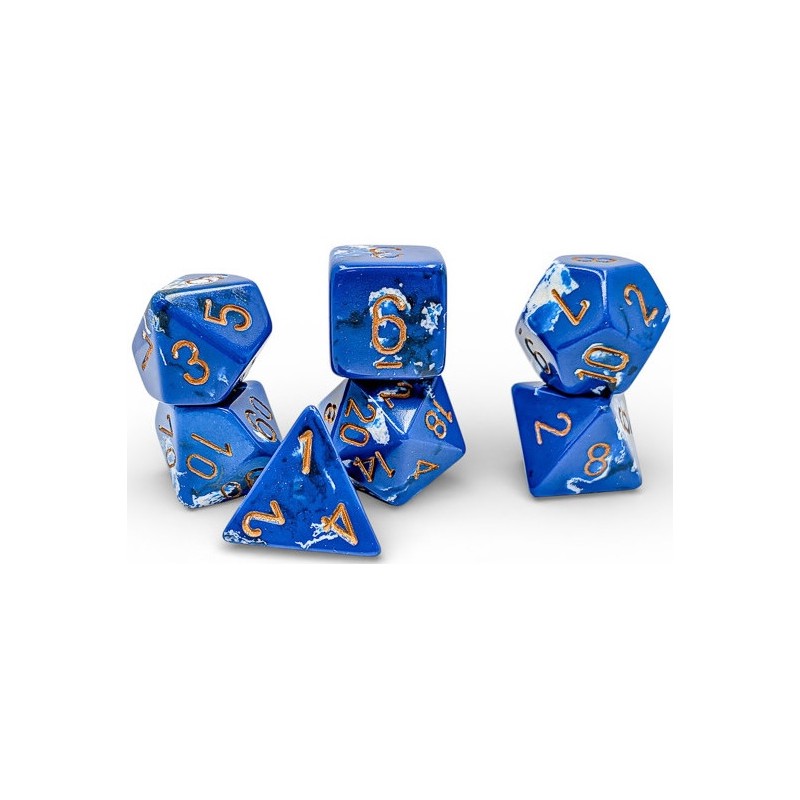 Set de 7 dés, idéal pour les jeux de rôle.