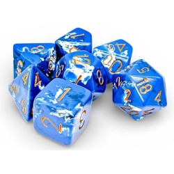 Set de 7 dés, idéal pour les jeux de rôle.