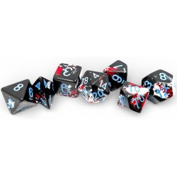 Set de 7 dés, idéal pour les jeux de rôle.