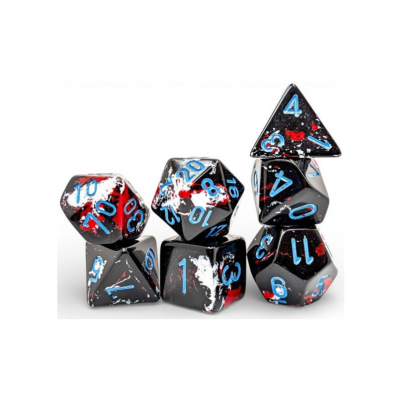 Set de 7 dés, idéal pour les jeux de rôle.
