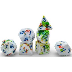 Set de 7 dés, idéal pour les jeux de rôle.