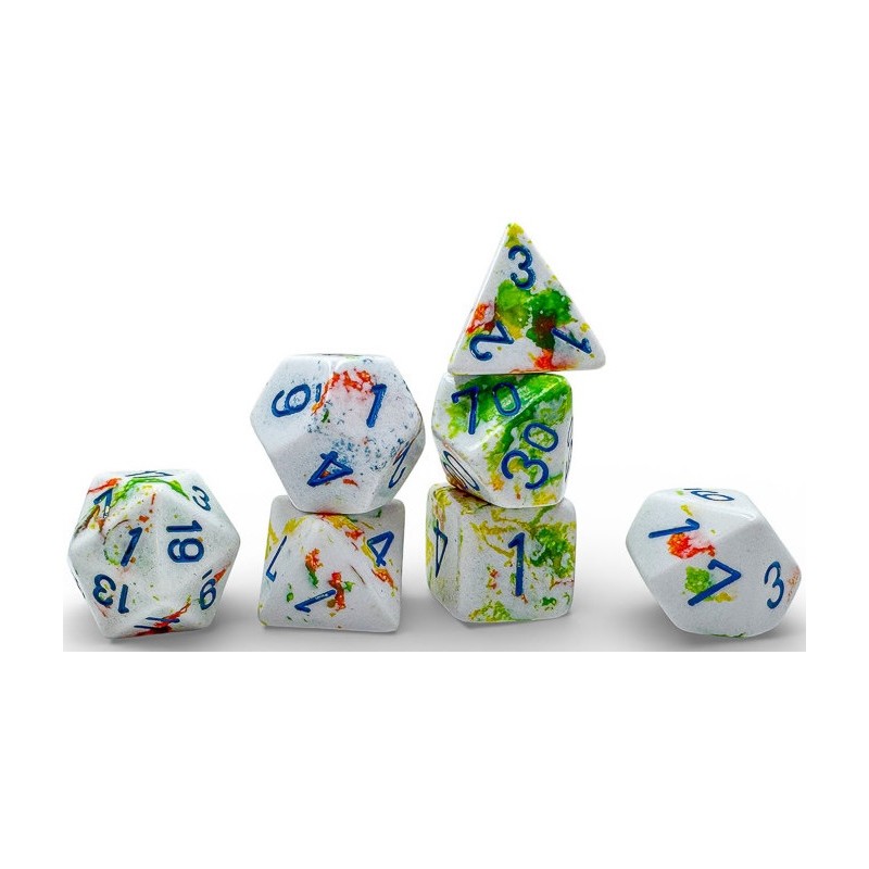 Set de 7 dés, idéal pour les jeux de rôle.