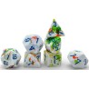Set de 7 dés, idéal pour les jeux de rôle.