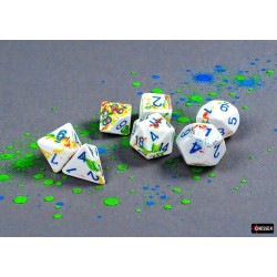 Set de 7 dés, idéal pour les jeux de rôle.