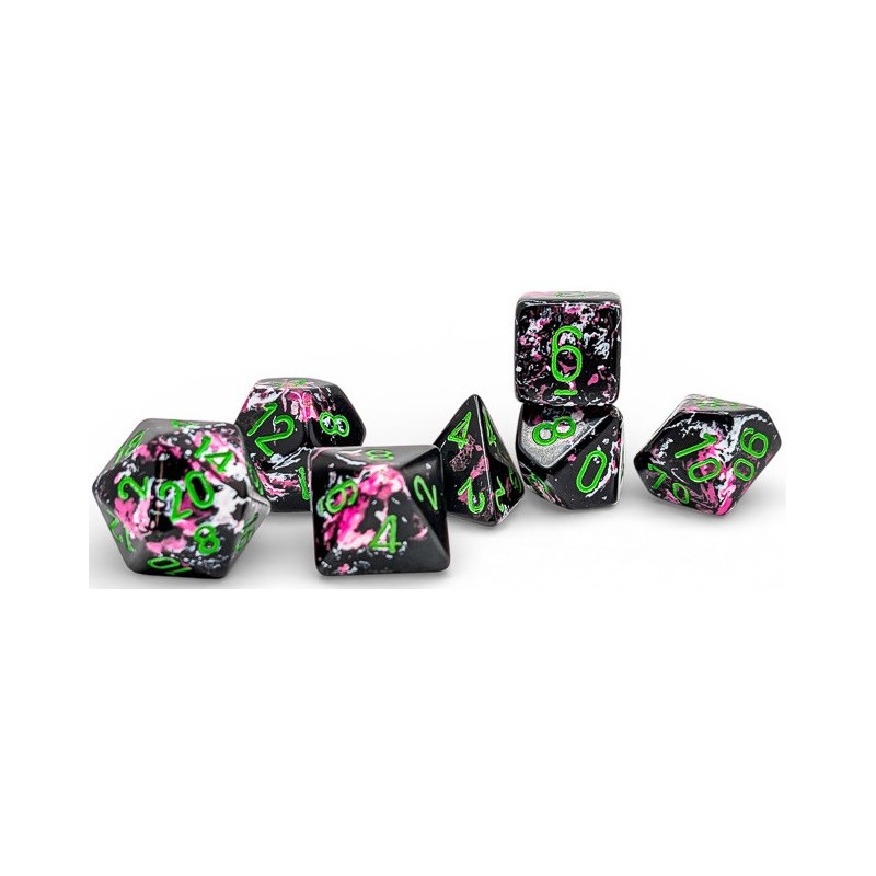 Set de 7 dés, idéal pour les jeux de rôle.