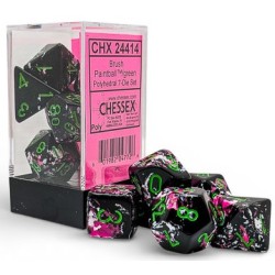 Set de 7 dés, idéal pour les jeux de rôle.