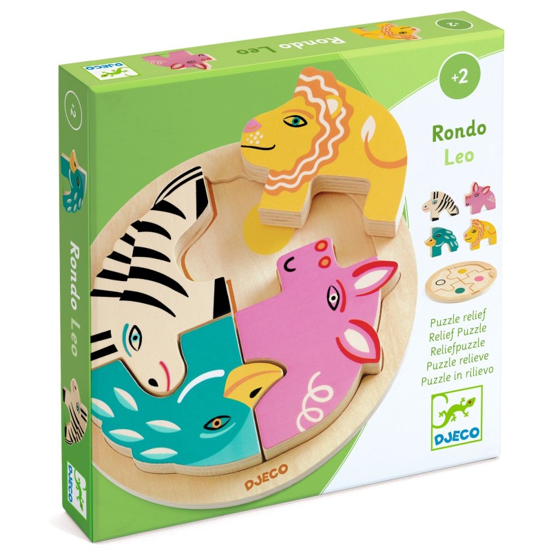 Acheter le puzzle Rondo Leo en bois 4 pièces Djeco
