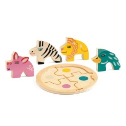 Acheter le puzzle Rondo Leo en bois 4 pièces Djeco