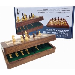 Jeu d’échecs magnétique pliable en bois 25 cm