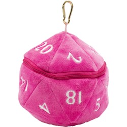 Sac à dés D20 Plush Hot Pink - Porte-dés rose vif