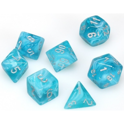 Set de 7 dés - Cirrus Aqua/Argent