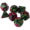 Set de 7 dés - Gemini - Vert-Violet/Or