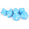 Set de 7 dés - Opaque - Bleu clair/Blanc